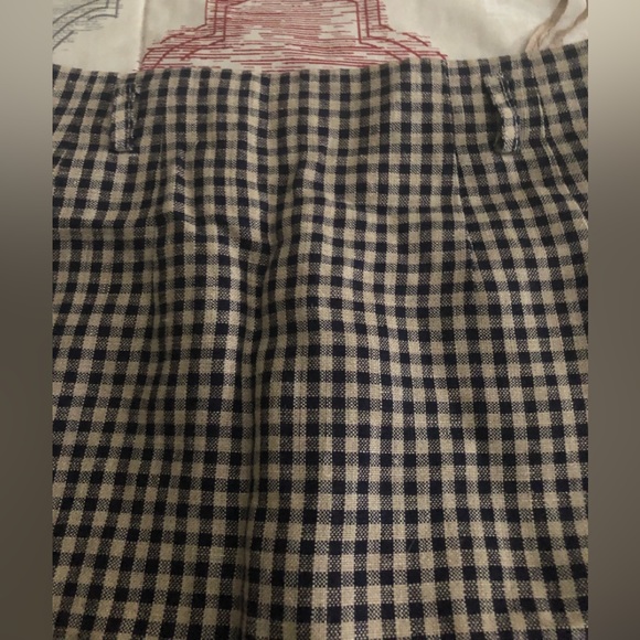 Lands end woman’s linen skirt. Black and Tan check. Slit back. Fully lined. - Picture 2 of 4